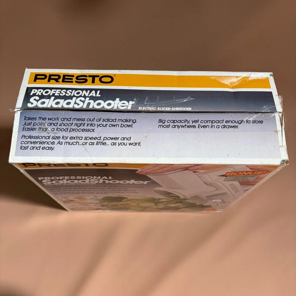 Presto Professional SaladShooter Electric Slicer Shredder White 02970 Vintage